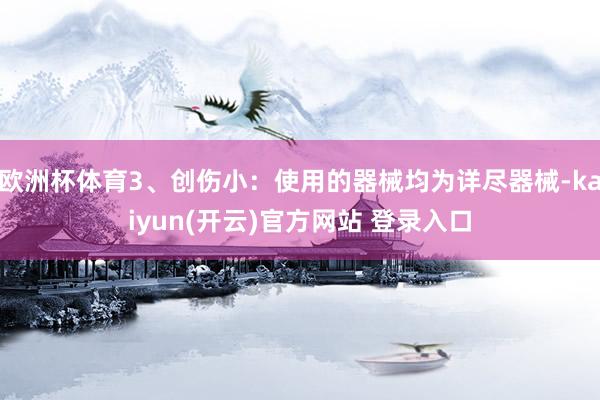 欧洲杯体育3、创伤小：使用的器械均为详尽器械-kaiyun(开云)官方网站 登录入口